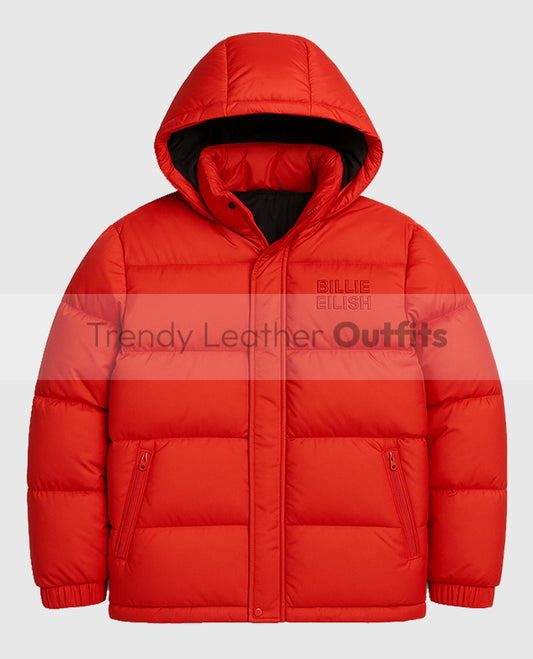 Billie Eilish Red Puffer Jacket