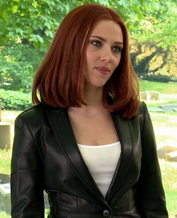 The Winter Soldier Scarlett Johansson Leather Blazer