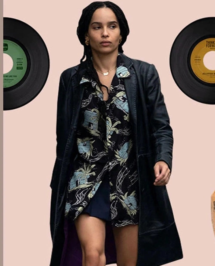 Zoe Kravitz Leather Long Coat