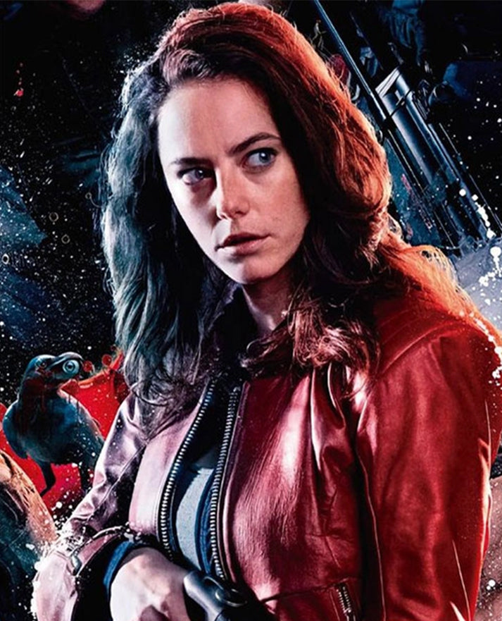 Kaya Scodelario Resident Evil Death Island Red Leather Jacket
