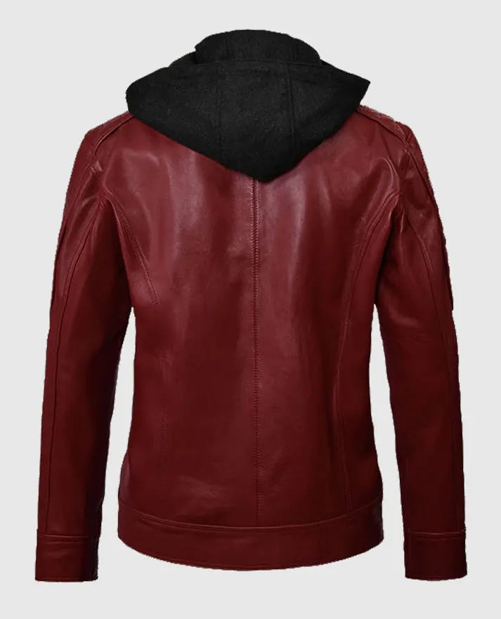 Men's Leather Rodeo Hooded Jacket