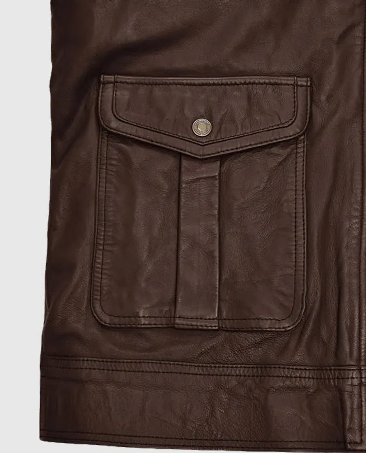 Men's Brown Retro Style Leather Jacket
