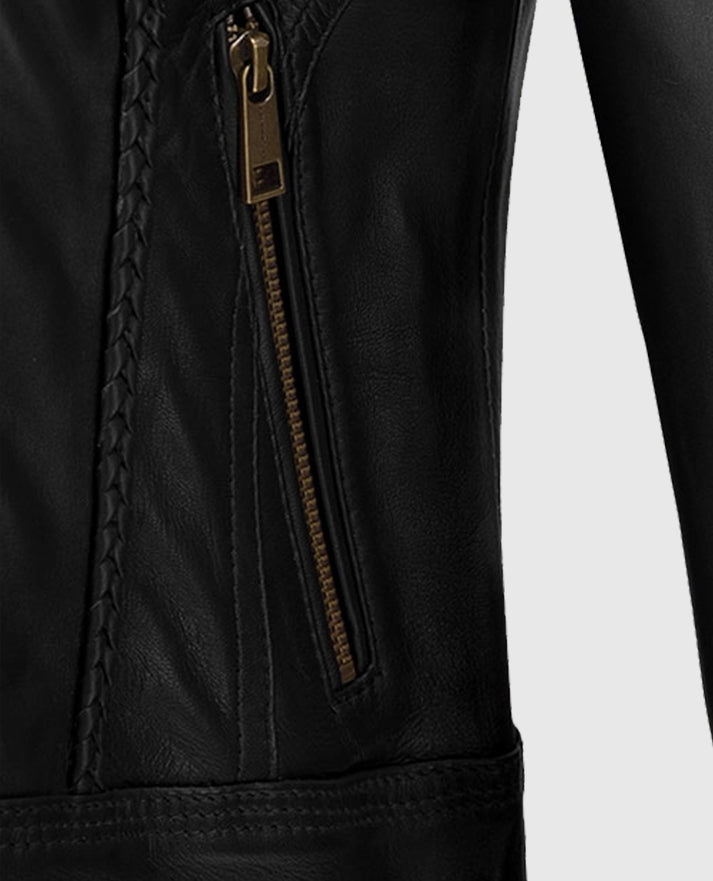Women's Black Clova Leather Jacket