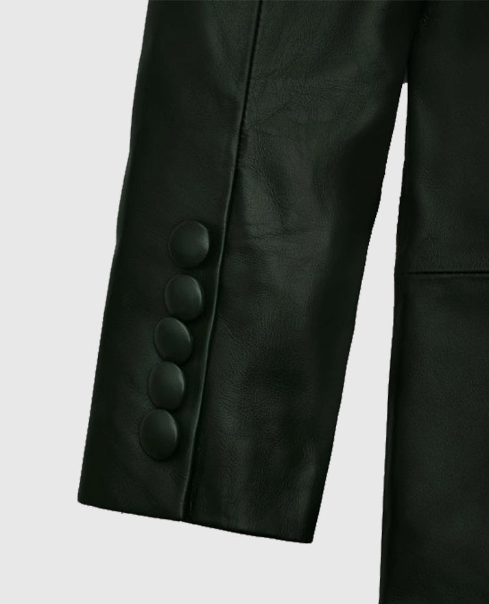 Women's Black Chelsea Leather Long Coat