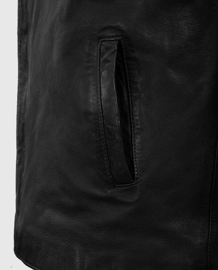 Men's Black Motorad Biker Leather Jacket