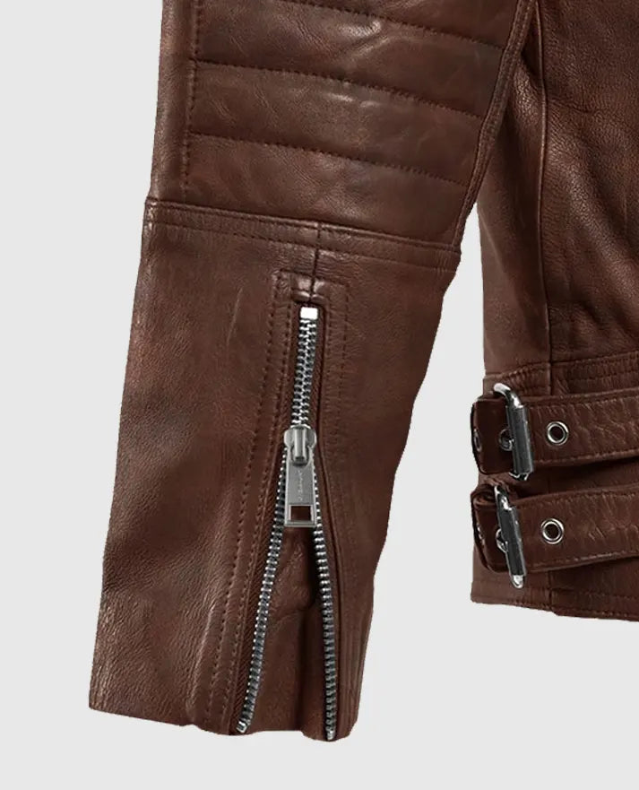Men's Spanish Brown Shotgun Moto Leather Jacket