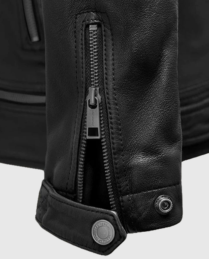 Men's Biker Ironwood Black Leather Jacket