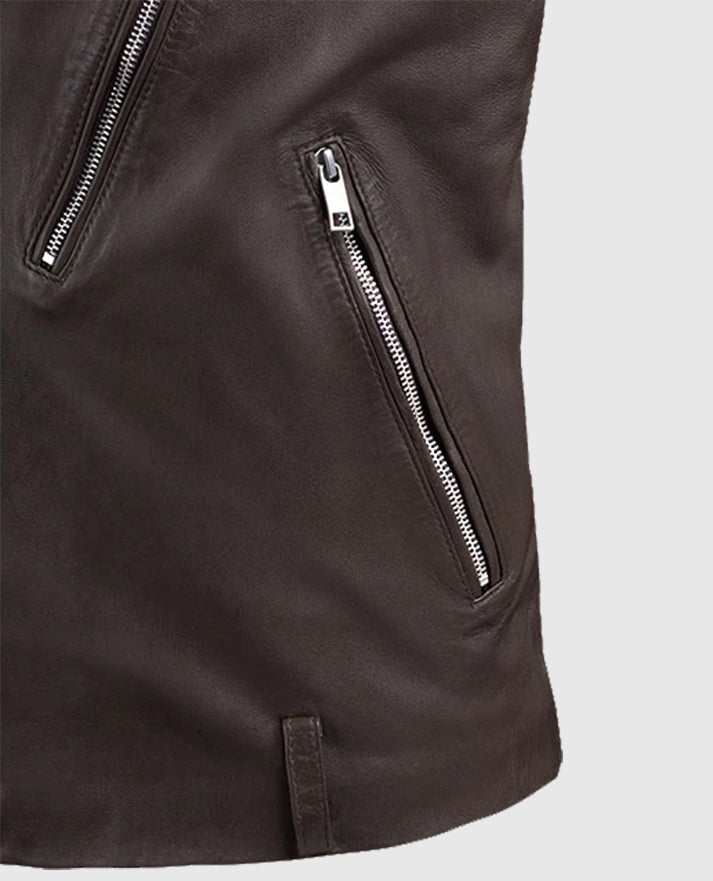 Men's Brown Beast Biker Style Leather Jacket