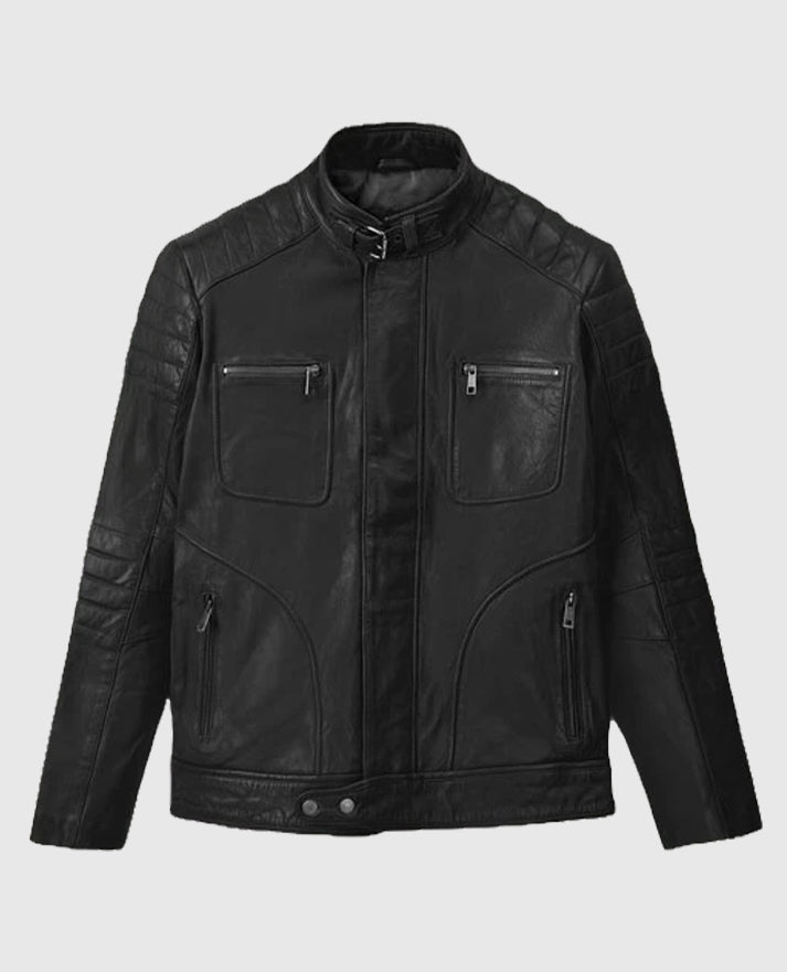 Men's Biker Firefly Black Leather Jacket