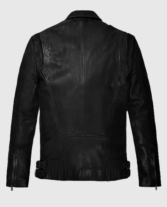 Black Falcon Rider Leather Jacket