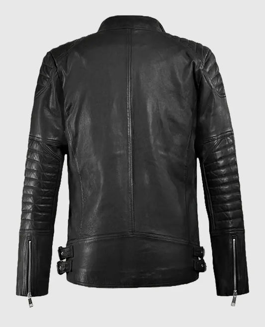 Black Shotgun Moto Leather Jacket