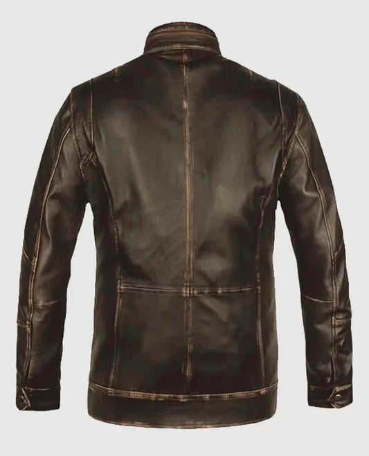 Dark Brown Retro Leather Jacket