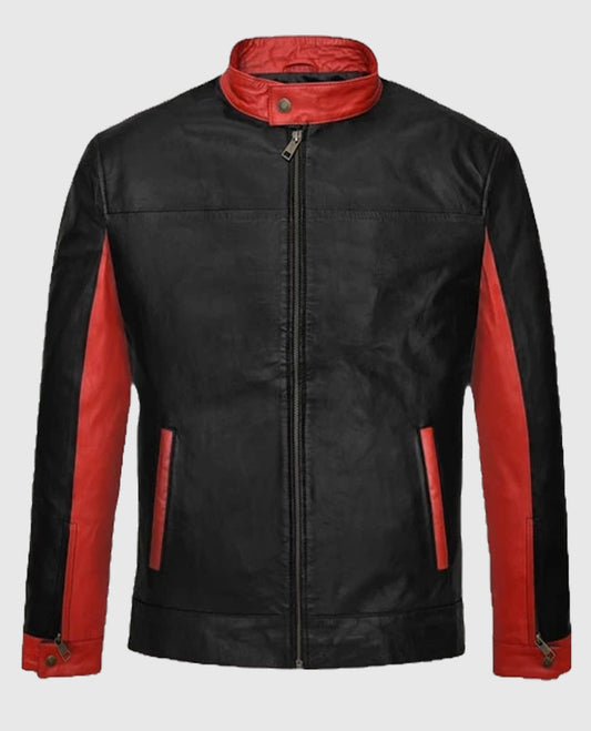Dark Knight Black Red Leather Jacket