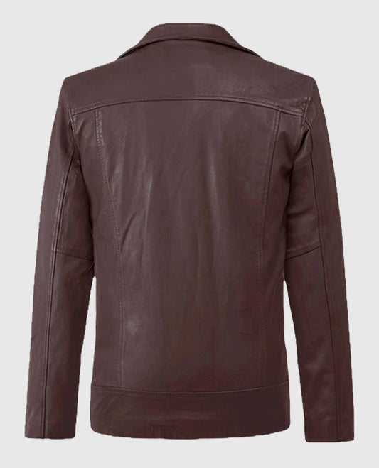 Dauntless Burgundy Biker Leather Jacket