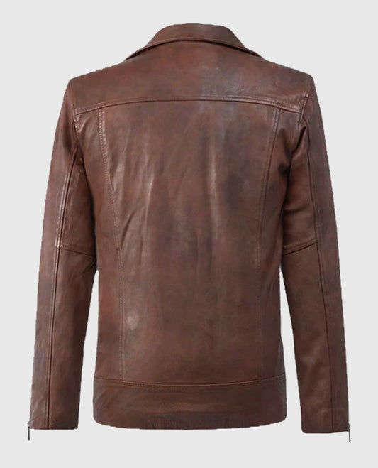 Dauntless Spanish Brown Biker Leather Jacket