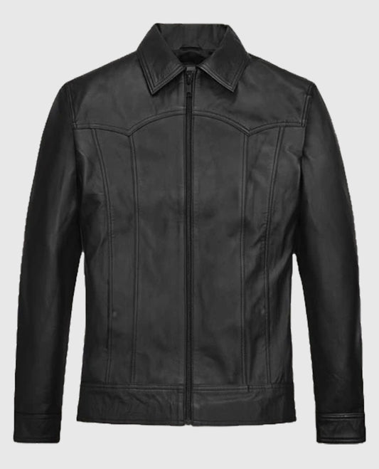 David Beckham Black Leather Jacket