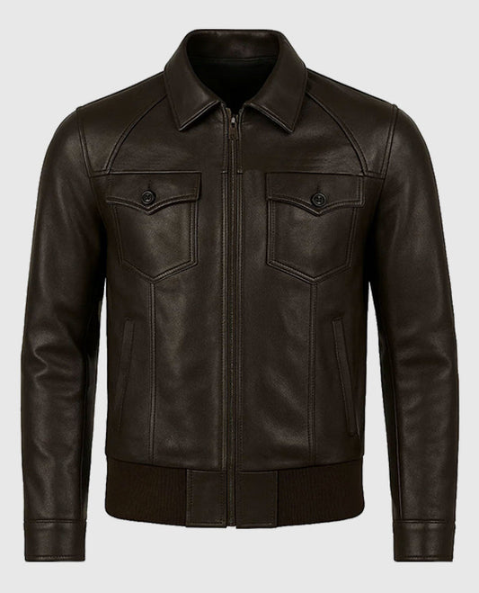 David Beckham Brown Leather Jacket