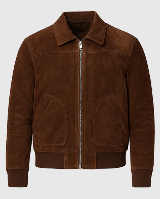 David Beckham Inspired Brown Suede Leather Jacket