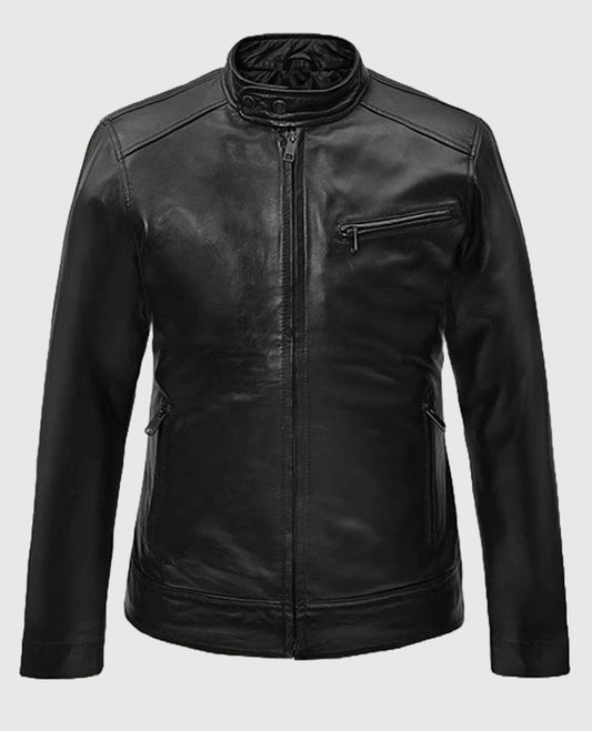 Michael Fassbender Black Leather Biker Jacket