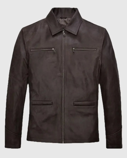 Mr Heineken Brown Leather Jacket