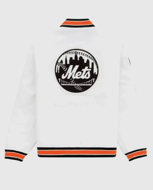 New York Mets White Varsity Jacket