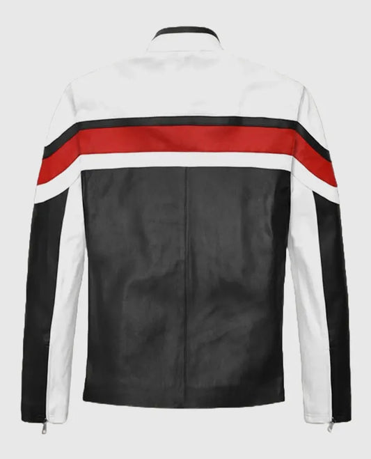Rocker Striped Leather Jacket