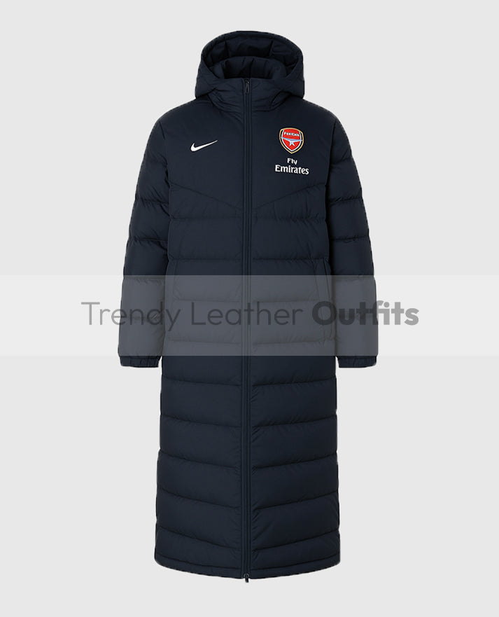 Arsene Wenger Long Black Puffer Coat