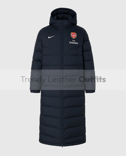 Arsene Wenger Long Black Puffer Coat