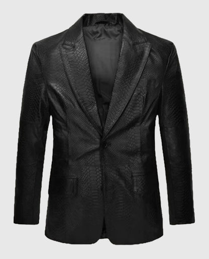 Men's Python Black Catwalk Leather Blazer