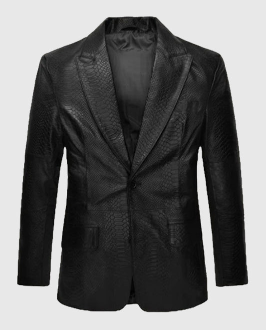 Men's Python Black Catwalk Leather Blazer
