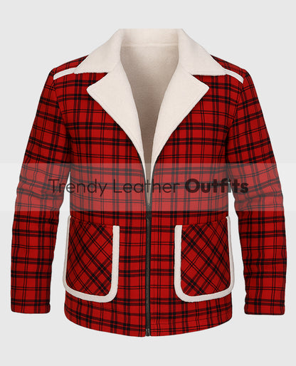 Deadpool Ryan Reynolds Wade Wilson Red Shearling Jacket