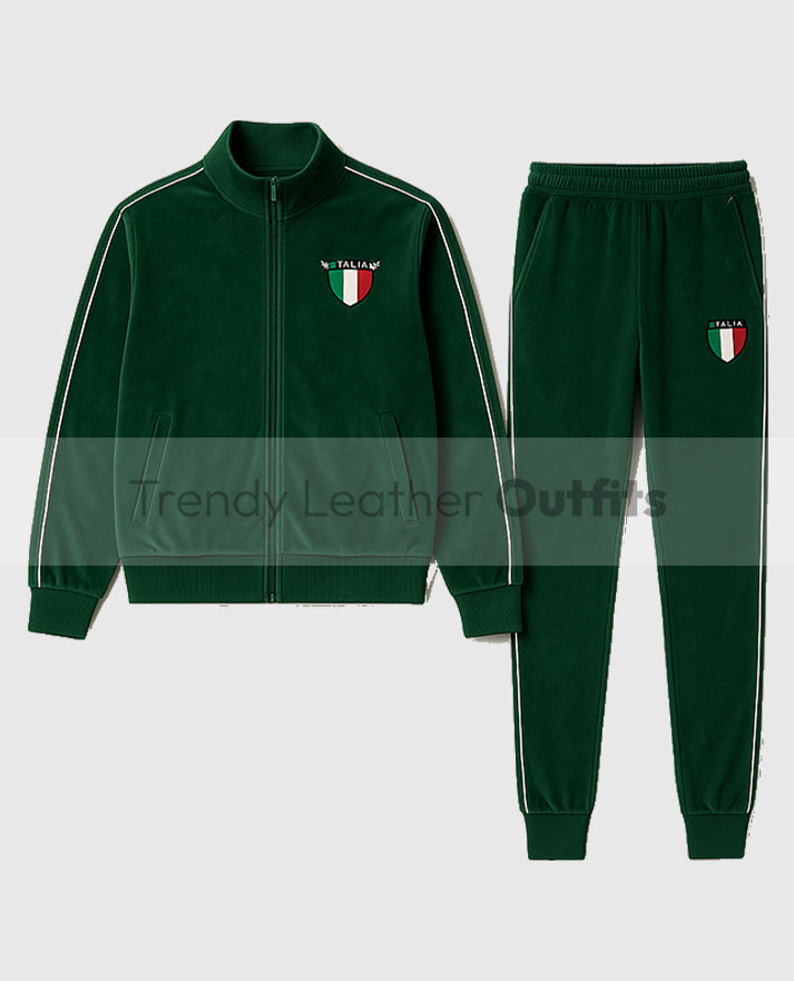 Jason Kelce Italia Green velour tracksuit