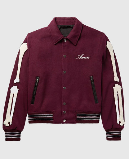 Amiri Bones Letterman Wool Jacket