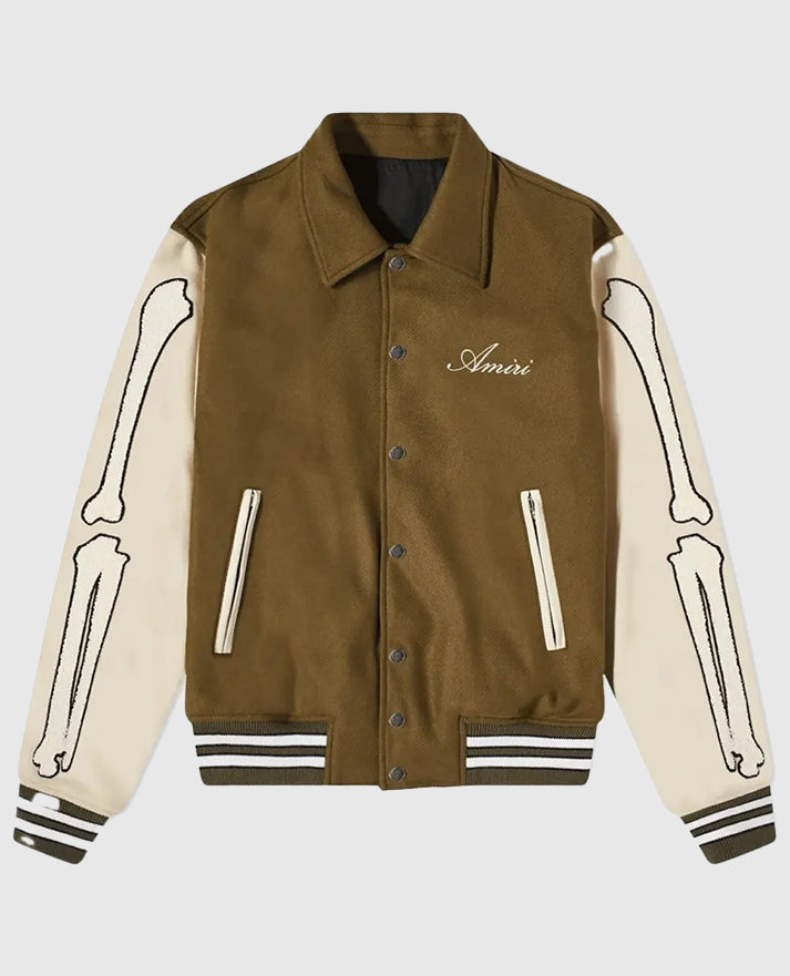Amiri Bones Letterman Wool Jacket