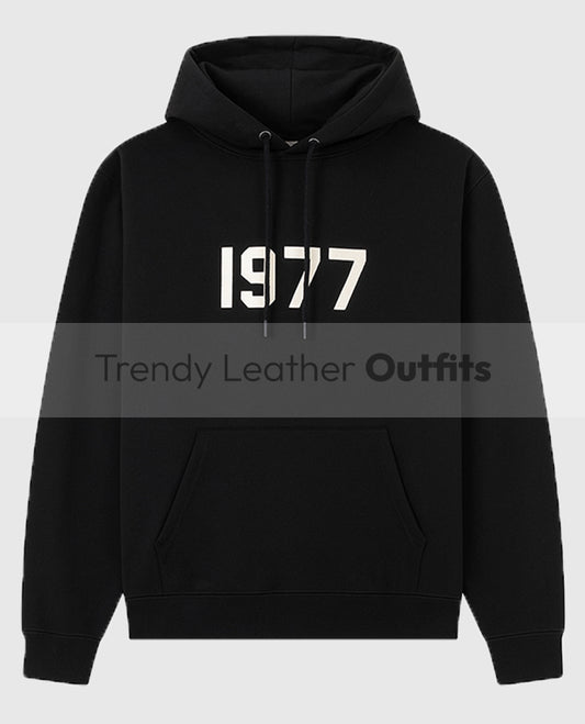 1977 Essentials Black Hoodie
