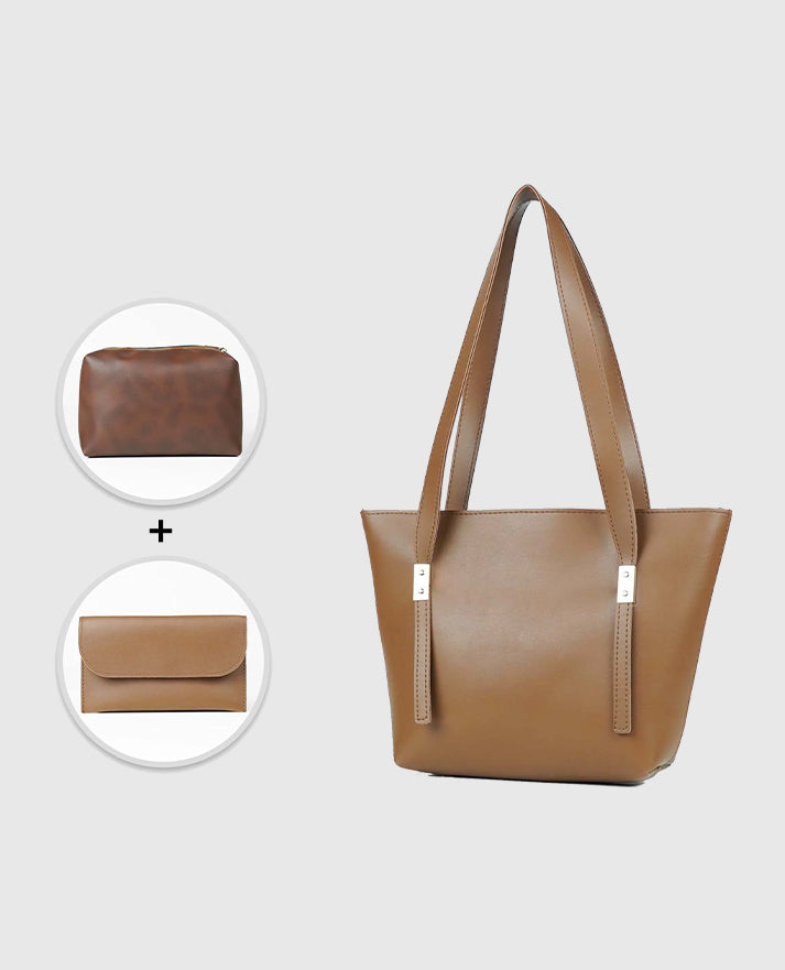 Falcon Tote Set of 3 Bag Brown