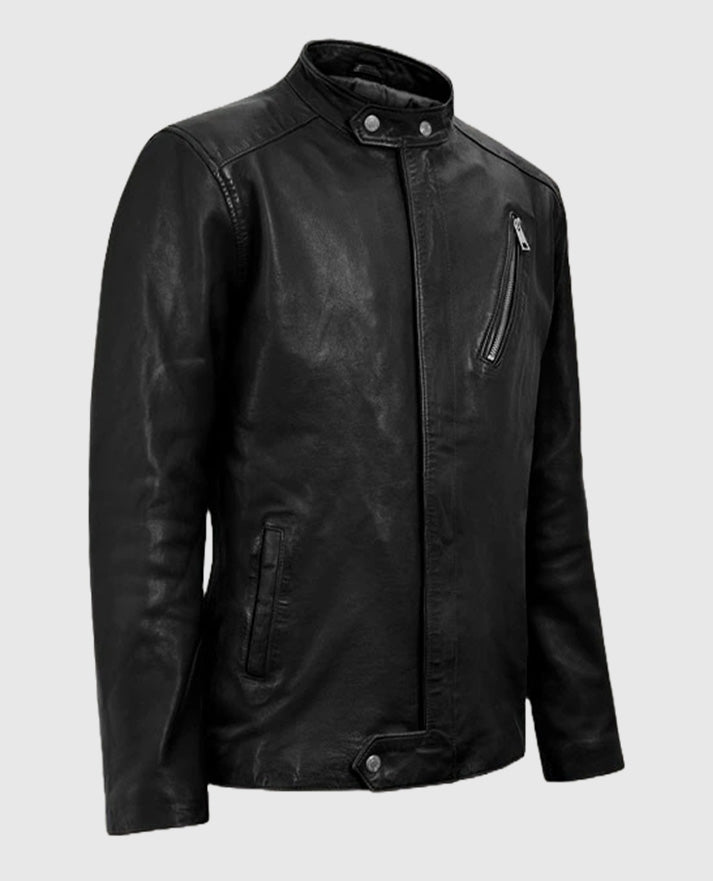 Men's Black Motorad  Biker Leather Jacket