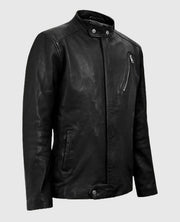 Men's Black Motorad  Biker Leather Jacket