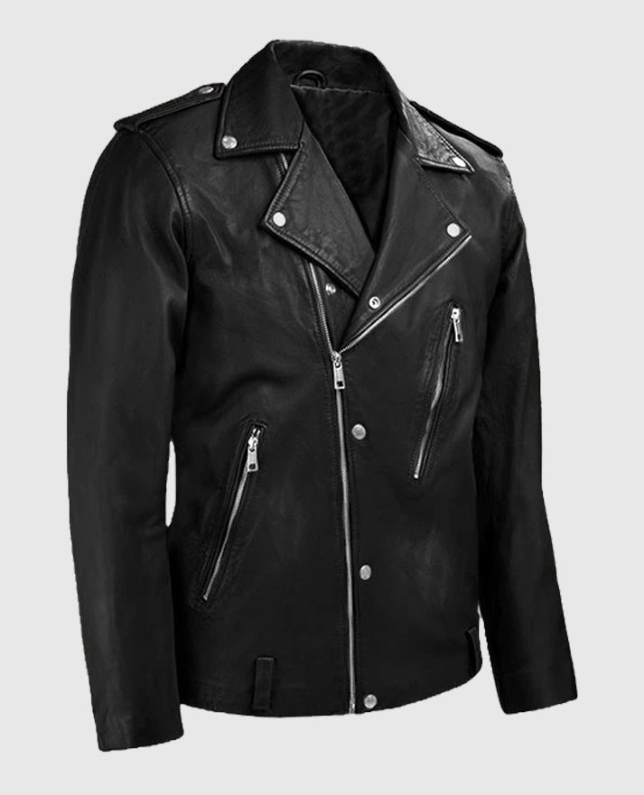 Beast Black Biker Leather Jacket For Men
