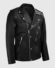 Beast Black Biker Leather Jacket For Men