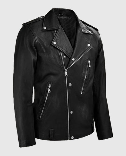 Beast Black Biker Leather Jacket For Men