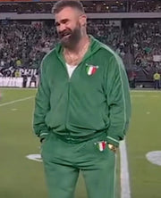 Jason Kelce Italia Green velour tracksuit