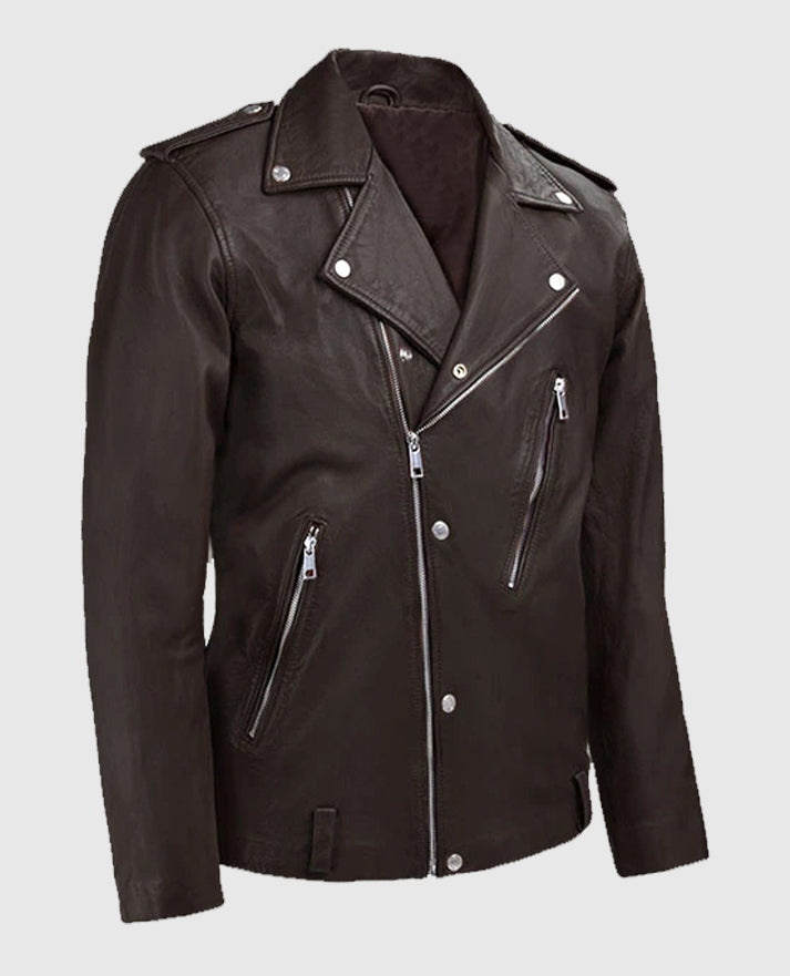 Men's Brown Beast Biker Style Leather Jacket