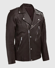 Men's Brown Beast Biker Style Leather Jacket
