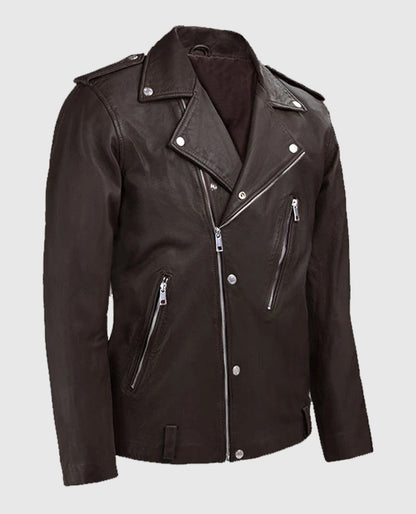 Men's Brown Beast Biker Style Leather Jacket