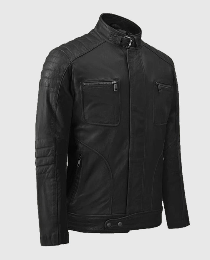 Men's Biker Firefly Black Leather Jacket