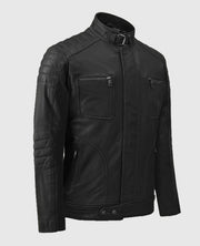 Men's Biker Firefly Black Leather Jacket