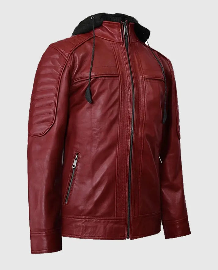 Men's Leather Rodeo Hooded Jacket