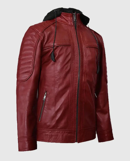 Men's Leather Rodeo Hooded Jacket