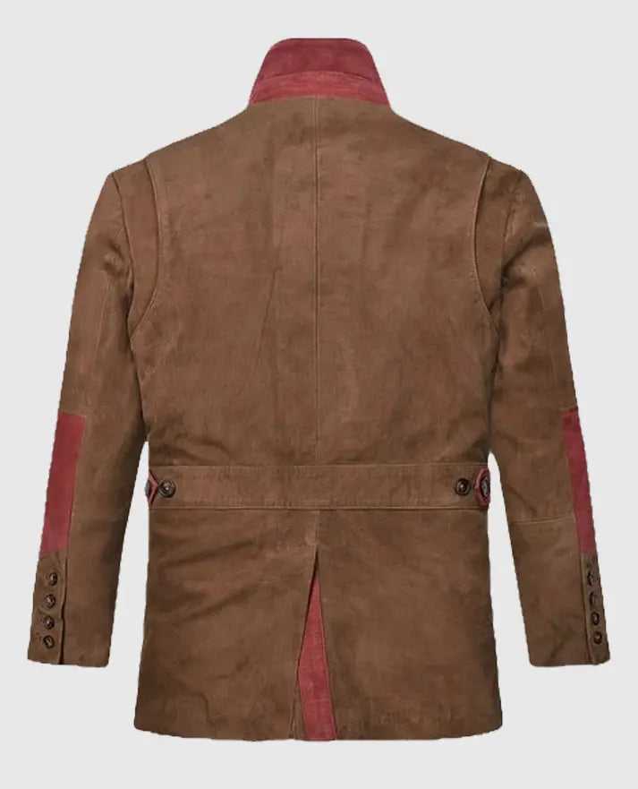 Safari Hickory Suede Leather Blazer For Men